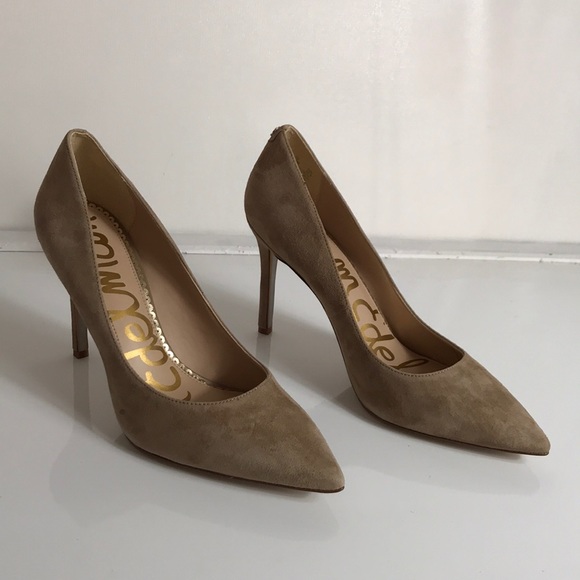 Sam Edelman Hazel Pointed Toe Pumps oatmeal Suede - Picture 4 of 8